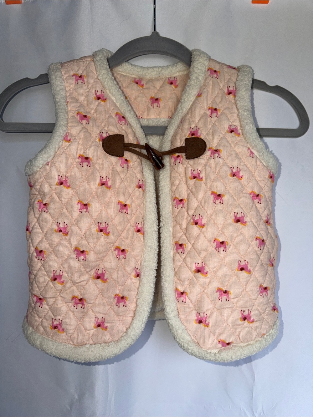 Matilda Jane Pink Quilted Heart to Heart Equestrian Horse Vest reversible HTF